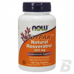 NOW Foods Natural Resveratrol 200 mg - 120 kaps.