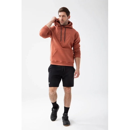 Trec Wear Brązowa bluza męska z kapturem Basic Hoodie 150 Brown